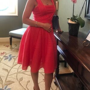 Coral beautiful summer dress.